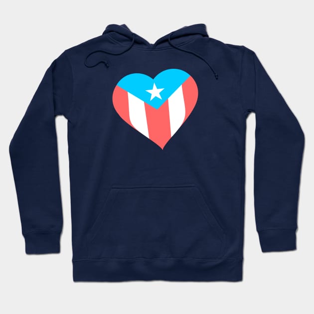 Puerto Rico Boricua Flag Heart Hoodie by bydarling